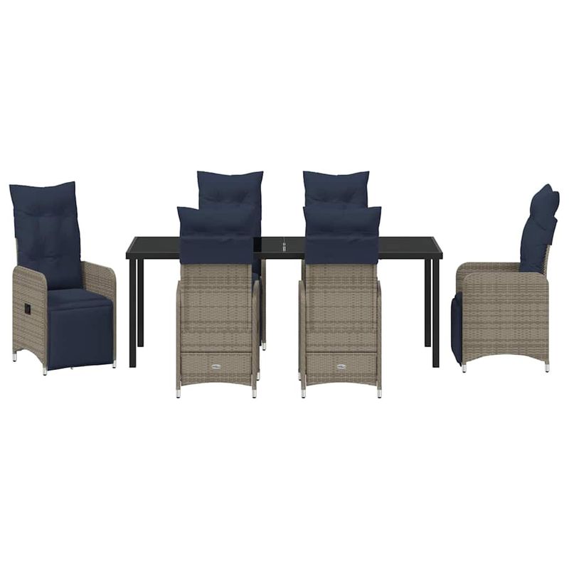 Casa si Gradina - Gradina si terasa - Mobilier exterior - Mese gradina - Set de masa pentru gradina 7 pcs Gri poliratan - Infinity.ro