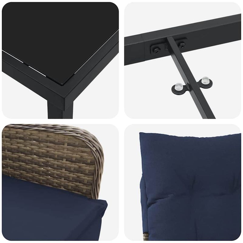 Casa si Gradina - Gradina si terasa - Mobilier exterior - Mese gradina - Set de masa pentru gradina 7 pcs Gri poliratan - Infinity.ro