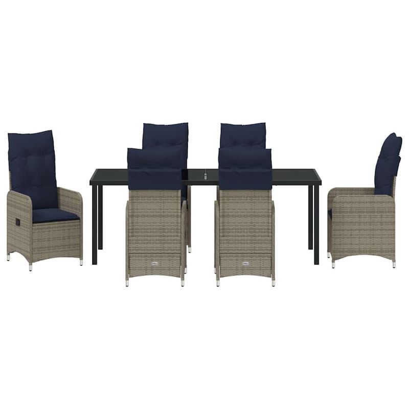 Casa si Gradina - Gradina si terasa - Mobilier exterior - Mese gradina - Set de masa pentru gradina 7 pcs Gri poliratan - Infinity.ro
