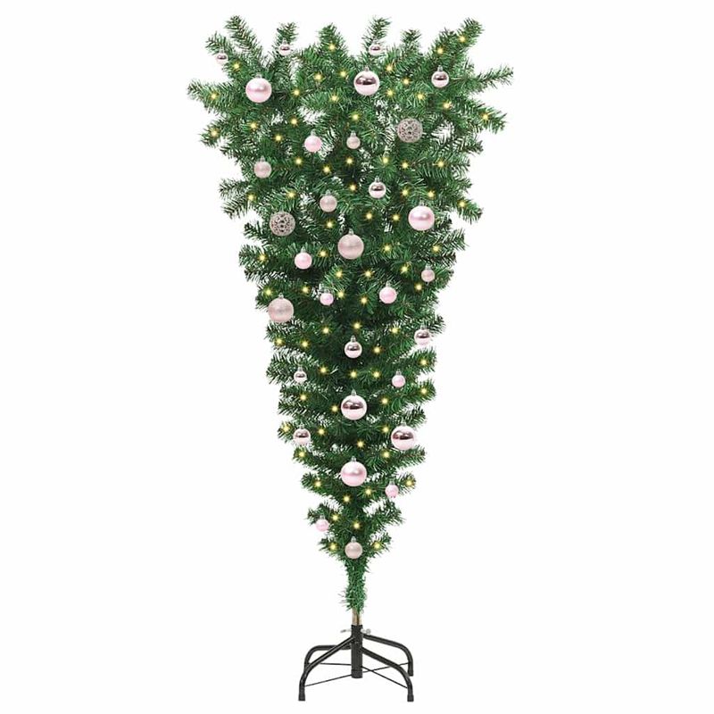 Casa si Gradina - Decoratiuni - Decoratiuni de sezon - Brad de Craciun artificial pre-iluminat cu globuri rasturnat - Infinity.ro