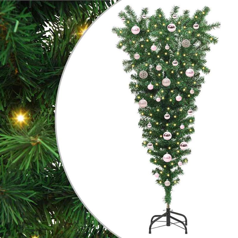 Casa si Gradina - Decoratiuni - Decoratiuni de sezon - Brad de Craciun artificial pre-iluminat cu globuri rasturnat - Infinity.ro