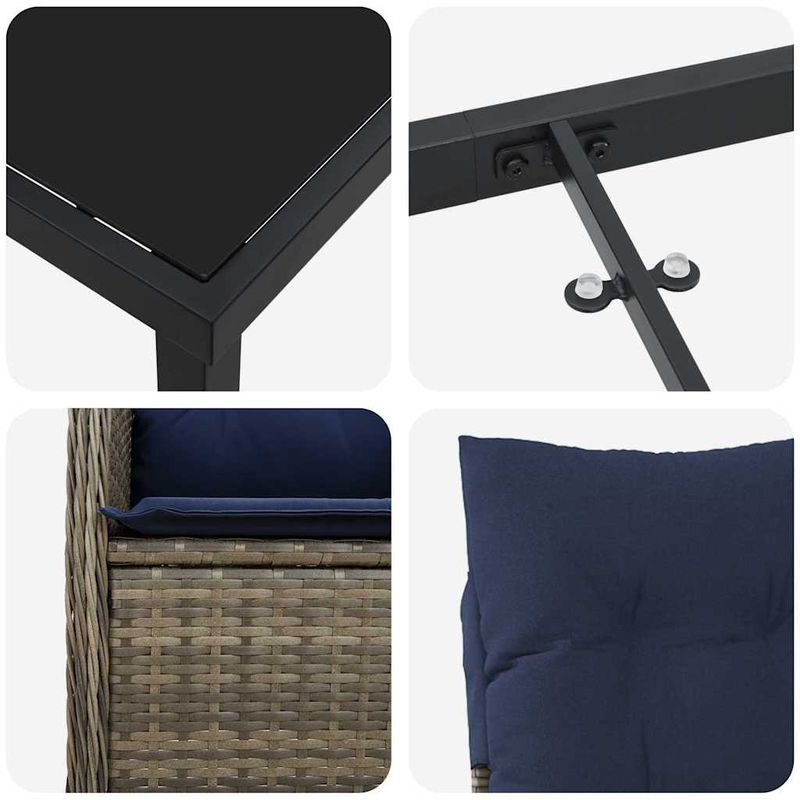 Casa si Gradina - Gradina si terasa - Mobilier exterior - Mese gradina - Set de masa pentru gradina 7 pcs Gri poliratan - Infinity.ro