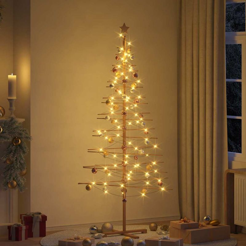 Casa si Gradina - Decoratiuni - Decoratiuni de sezon - Brad de Craciun din lemn cu suport Maro 210 cm Bambus - Infinity.ro