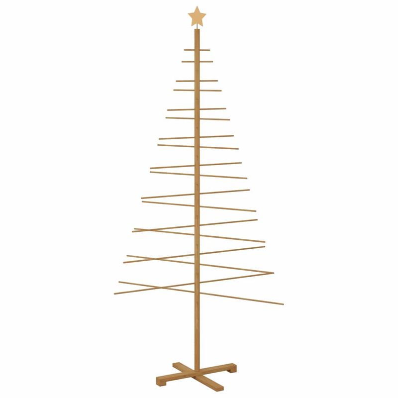 Casa si Gradina - Decoratiuni - Decoratiuni de sezon - Brad de Craciun din lemn cu suport Maro 210 cm Bambus - Infinity.ro