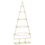 Casa si Gradina - Decoratiuni - Decoratiuni de sezon - Pom de Craciun din metal Auriu 125 cm Otel vopsit in pulbere - Infinity.ro