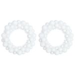 Casa si Gradina - Decoratiuni - Decoratiuni de sezon - Coronite cu globuri de Craciun 2 pcs Alb 33 x 33 x 7 cm Polistiren - Infinity.ro