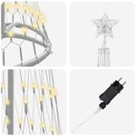 Casa si Gradina - Decoratiuni - Decoratiuni de sezon - Brad de Craciun LED cu 230 LED Alb cald 51 x 51 x 190 cm Metal - Infinity.ro