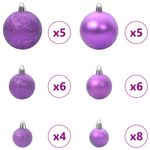 Casa si Gradina - Decoratiuni - Decoratiuni de sezon - Set de Globuri de Craciun cu 150 LED 61 pcs Violet Plastic - Infinity.ro