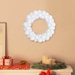 Casa si Gradina - Decoratiuni - Decoratiuni de sezon - Coronite cu globuri de Craciun 2 pcs Alb 33 x 33 x 7 cm Polistiren - Infinity.ro