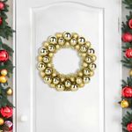 Casa si Gradina - Decoratiuni - Decoratiuni de sezon - Coronite cu globuri de Craciun 2 pcs Auriu 33 x 33 x 7 cm - Infinity.ro