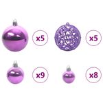 Casa si Gradina - Decoratiuni - Decoratiuni de sezon - Set de Globuri de Craciun cu 150 LED 61 pcs Violet Plastic - Infinity.ro