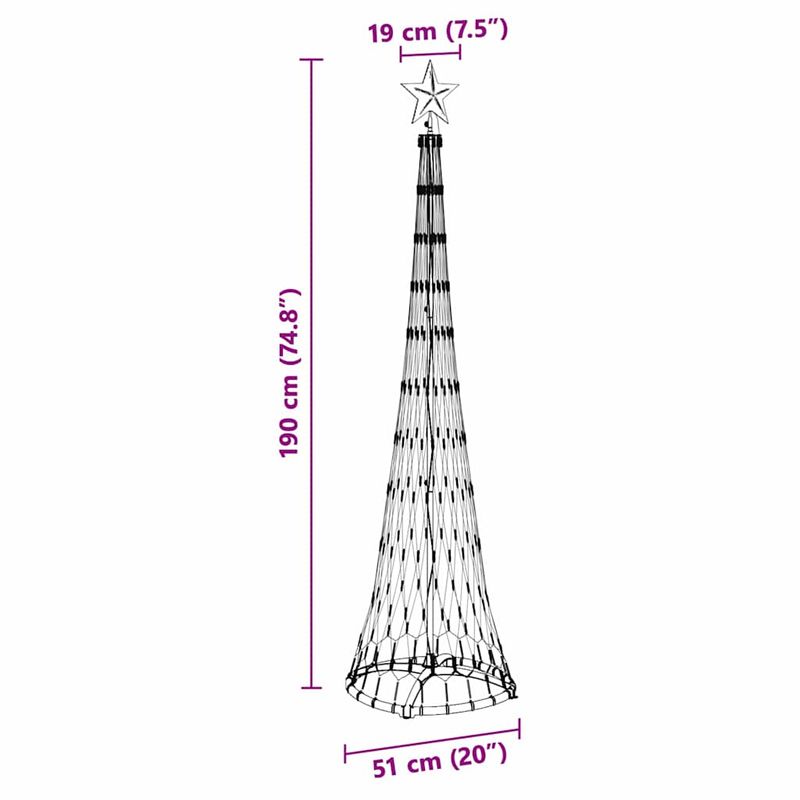 Casa si Gradina - Decoratiuni - Decoratiuni de sezon - Brad de Craciun LED cu 230 LED Alb cald 51 x 51 x 190 cm Metal - Infinity.ro