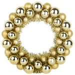 Casa si Gradina - Decoratiuni - Decoratiuni de sezon - Coronite cu globuri de Craciun 2 pcs Auriu 33 x 33 x 7 cm - Infinity.ro