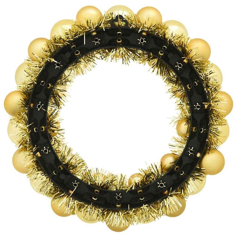 Casa si Gradina - Decoratiuni - Decoratiuni de sezon - Coronite cu globuri de Craciun 2 pcs Auriu 33 x 33 x 7 cm - Infinity.ro