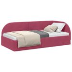 Casa si Gradina - Mobilier - Paturi si accesorii - Paturi - Cadru de pat coltar cu headboard bordo 100 x 200 cm Catifea - Infinity.ro