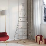 Casa si Gradina - Decoratiuni - Decoratiuni de sezon - Brad de Craciun in Forma de Con cu suport Negru 210 cm Otel - Infinity.ro
