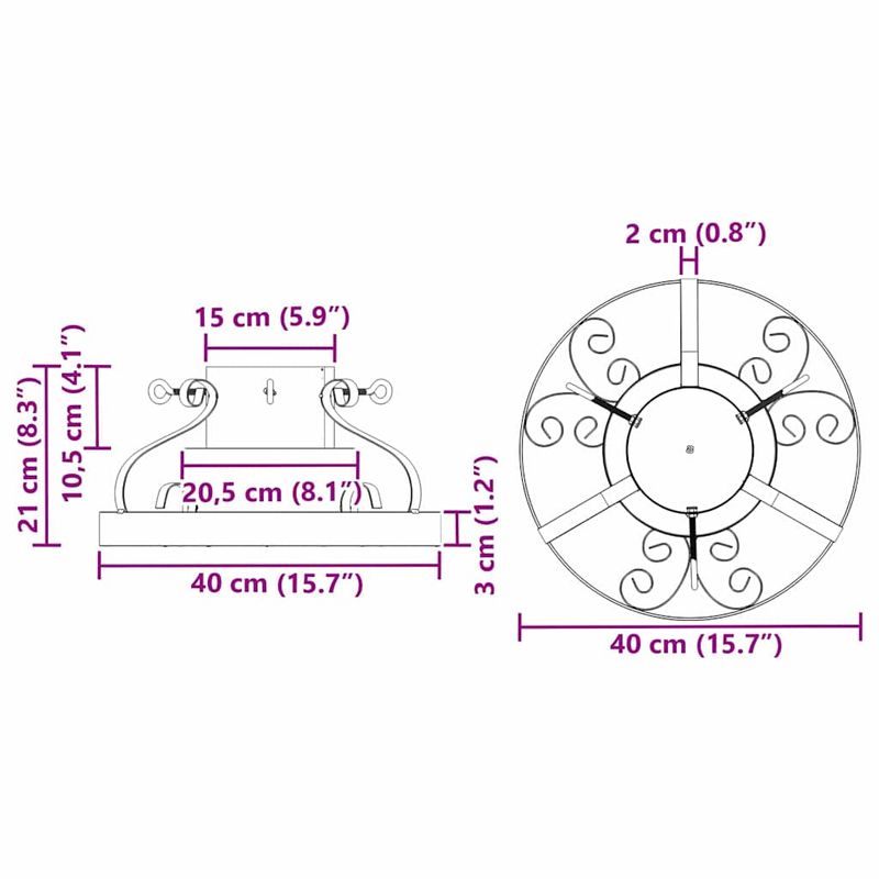 Casa si Gradina - Decoratiuni - Decoratiuni de sezon - Suport pentru brad de Craciun Negru 40 x 40 x 21 cm Otel - Infinity.ro