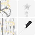 Casa si Gradina - Decoratiuni - Decoratiuni de sezon - Brad de Craciun LED cu 290 LED Alb cald 70 x 70 x 250 cm Metal - Infinity.ro