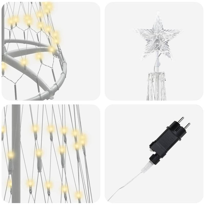 Casa si Gradina - Decoratiuni - Decoratiuni de sezon - Brad de Craciun LED cu 290 LED Alb cald 70 x 70 x 250 cm Metal - Infinity.ro