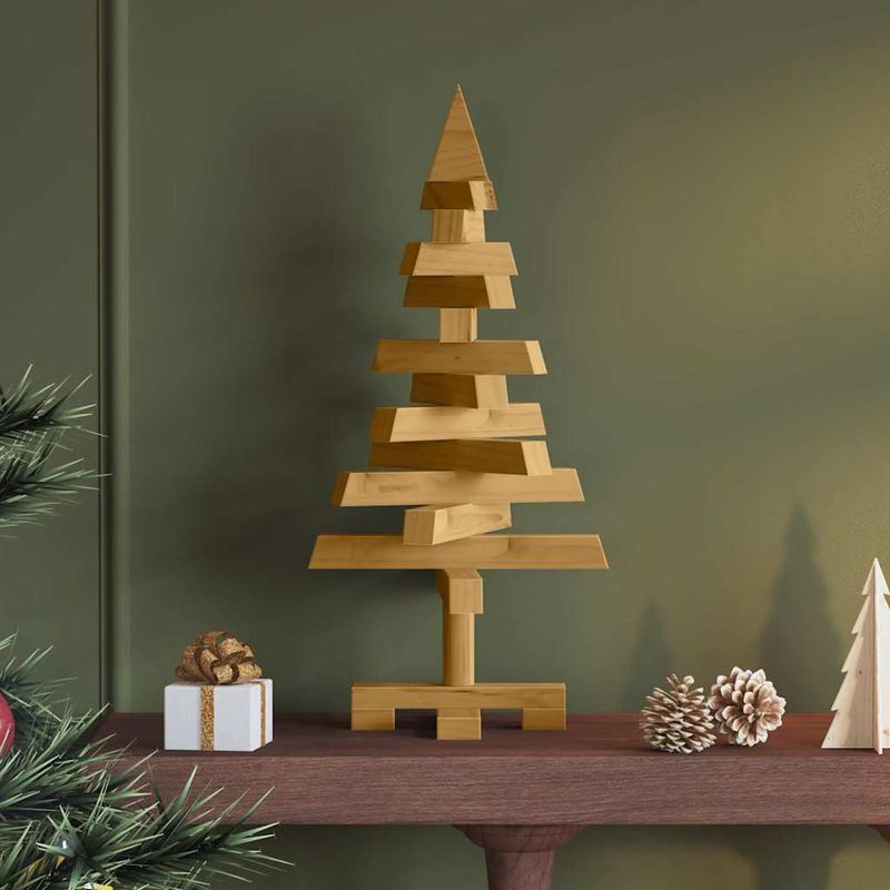 Casa si Gradina - Decoratiuni - Decoratiuni de sezon - Brazi de Craciun cu suport Maro 60 cm Lemn masiv de pin - Infinity.ro