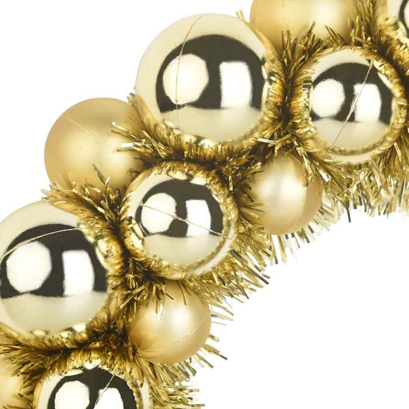 Casa si Gradina - Decoratiuni - Decoratiuni de sezon - Coronite cu globuri de Craciun 2 pcs Auriu 33 x 33 x 7 cm - Infinity.ro