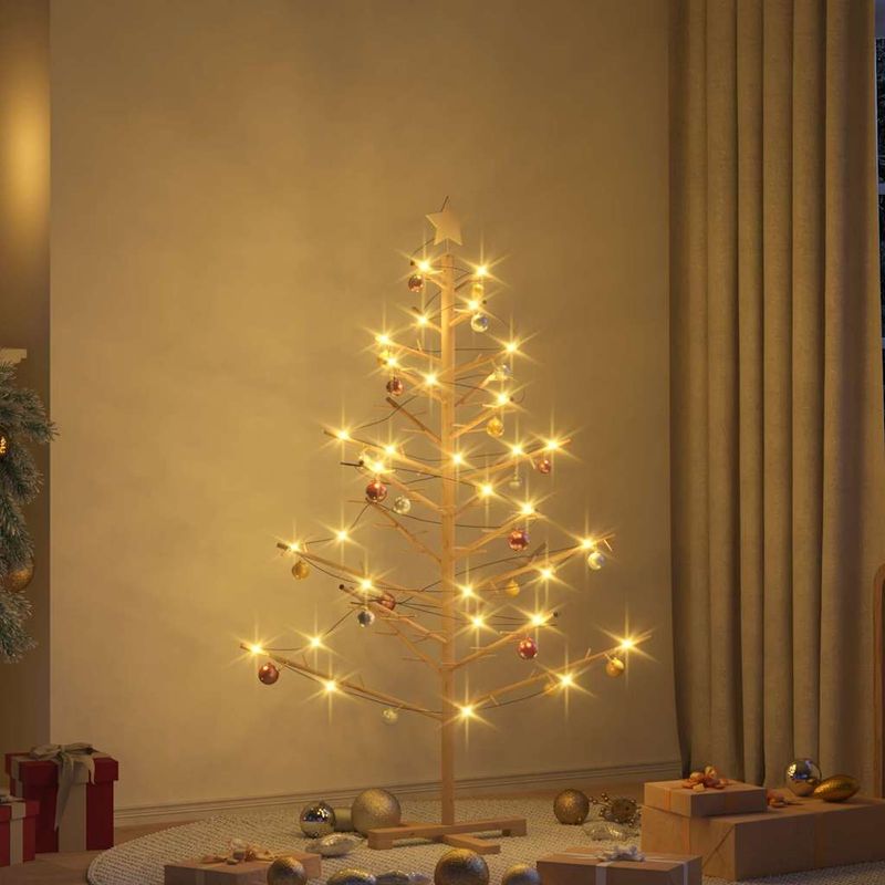 Casa si Gradina - Decoratiuni - Decoratiuni de sezon - Brad de Craciun din lemn natural 150 cm Lemn masiv de pin - Infinity.ro