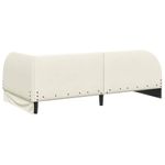 Casa si Gradina - Mobilier - Paturi si accesorii - Paturi - Cadru de pat coltar cu headboard Crem 100 x 200 cm Catifea - Infinity.ro