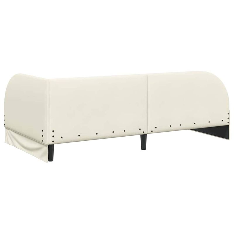 Casa si Gradina - Mobilier - Paturi si accesorii - Paturi - Cadru de pat coltar cu headboard Crem 100 x 200 cm Catifea - Infinity.ro