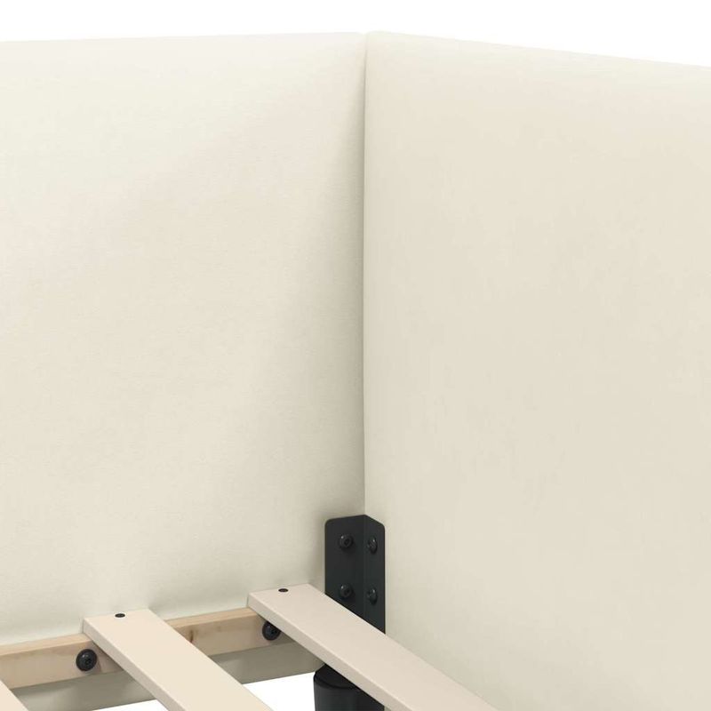 Casa si Gradina - Mobilier - Paturi si accesorii - Paturi - Cadru de pat coltar cu headboard Crem 100 x 200 cm Catifea - Infinity.ro