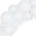 Casa si Gradina - Decoratiuni - Decoratiuni de sezon - Coronite cu globuri de Craciun 2 pcs Alb 33 x 33 x 7 cm Polistiren - Infinity.ro