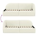 Casa si Gradina - Mobilier - Paturi si accesorii - Paturi - Cadru de pat coltar cu headboard Crem 100 x 200 cm Catifea - Infinity.ro
