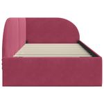 Casa si Gradina - Mobilier - Paturi si accesorii - Paturi - Cadru de pat coltar cu headboard bordo 100 x 200 cm Catifea - Infinity.ro