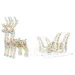 Casa si Gradina - Decoratiuni - Decoratiuni de sezon - Sanie cu ren cu 160 LED Alb cald 30 x 12 x 54.5 cm PET - Infinity.ro