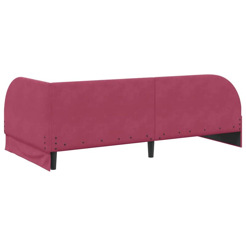 Casa si Gradina - Mobilier - Paturi si accesorii - Paturi - Cadru de pat coltar cu headboard bordo 100 x 200 cm Catifea - Infinity.ro