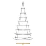 Casa si Gradina - Decoratiuni - Decoratiuni de sezon - Brad de Craciun in Forma de Con cu suport Negru 210 cm Otel - Infinity.ro