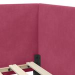Casa si Gradina - Mobilier - Paturi si accesorii - Paturi - Cadru de pat coltar cu headboard bordo 100 x 200 cm Catifea - Infinity.ro