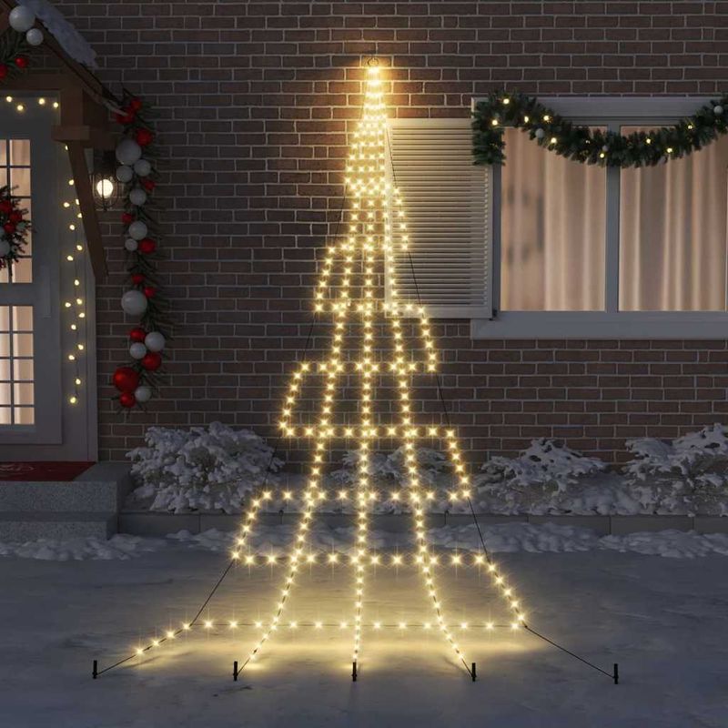 Casa si Gradina - Decoratiuni - Decoratiuni de sezon - Brad de Craciun LED cu 276 LED Alb cald 511 cm Metal - Infinity.ro