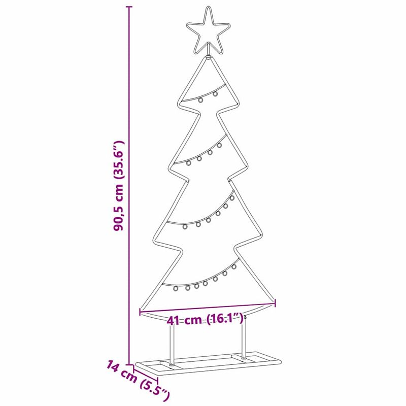 Casa si Gradina - Decoratiuni - Decoratiuni de sezon - Pom de Craciun din metal cu suport Negru 90 cm Otel - Infinity.ro
