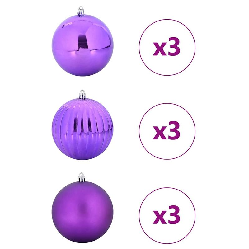 Casa si Gradina - Decoratiuni - Decoratiuni de sezon - Set de Globuri de Craciun 9 pcs Violet - Infinity.ro