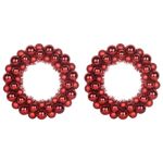 Casa si Gradina - Decoratiuni - Decoratiuni de sezon - Coronite cu globuri de Craciun 2 pcs Rosu 33 x 33 x 7 cm - Infinity.ro