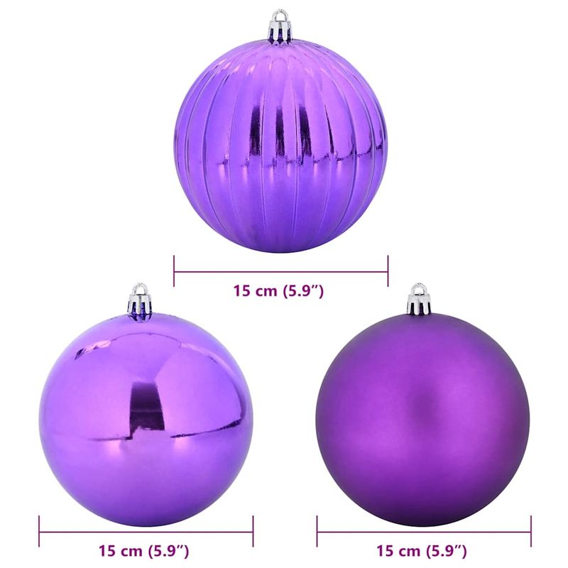 Casa si Gradina - Decoratiuni - Decoratiuni de sezon - Set de Globuri de Craciun 9 pcs Violet - Infinity.ro