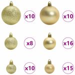 Casa si Gradina - Decoratiuni - Decoratiuni de sezon - Set de Globuri de Craciun cu 300 LED 120 pcs Auriu Plastic - Infinity.ro