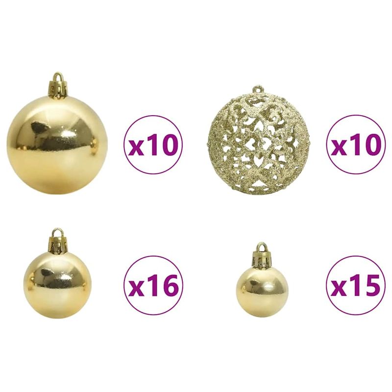 Casa si Gradina - Decoratiuni - Decoratiuni de sezon - Set de Globuri de Craciun cu 300 LED 120 pcs Auriu Plastic - Infinity.ro