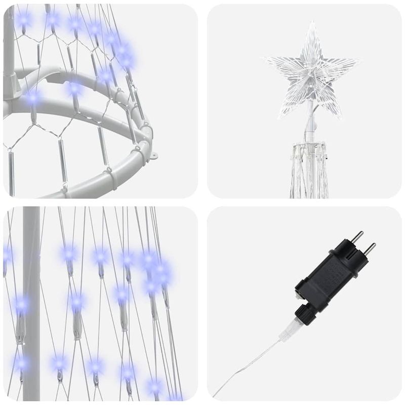 Casa si Gradina - Decoratiuni - Decoratiuni de sezon - Brad de Craciun LED cu 230 LED albastru 51 x 51 x 190 cm Metal - Infinity.ro