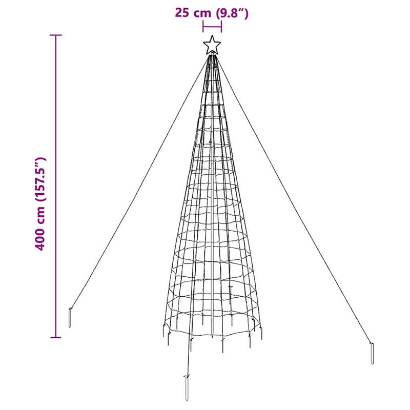Casa si Gradina - Decoratiuni - Decoratiuni de sezon - Brad de Craciun LED cu 800 LED albastru 400 cm Fier - Infinity.ro