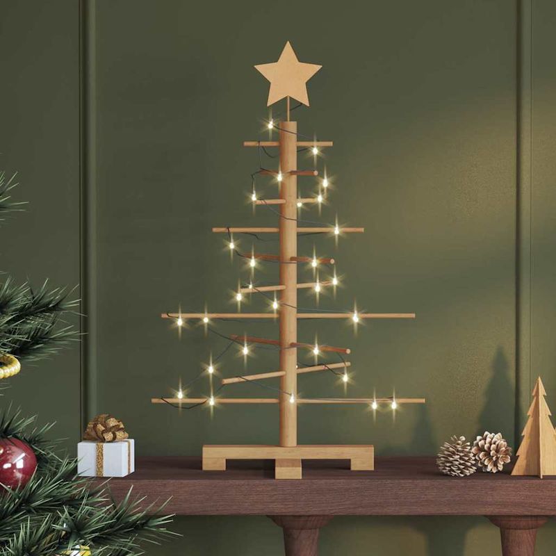 Casa si Gradina - Decoratiuni - Decoratiuni de sezon - Brad de Craciun din lemn cu suport Maro 75 cm Bambus - Infinity.ro