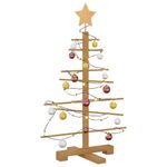 Casa si Gradina - Decoratiuni - Decoratiuni de sezon - Brad de Craciun din lemn cu suport Maro 75 cm Bambus - Infinity.ro