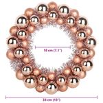 Casa si Gradina - Decoratiuni - Decoratiuni de sezon - Coronite cu globuri de Craciun 2 pcs Rose Gold 33 x 33 x 7 cm - Infinity.ro