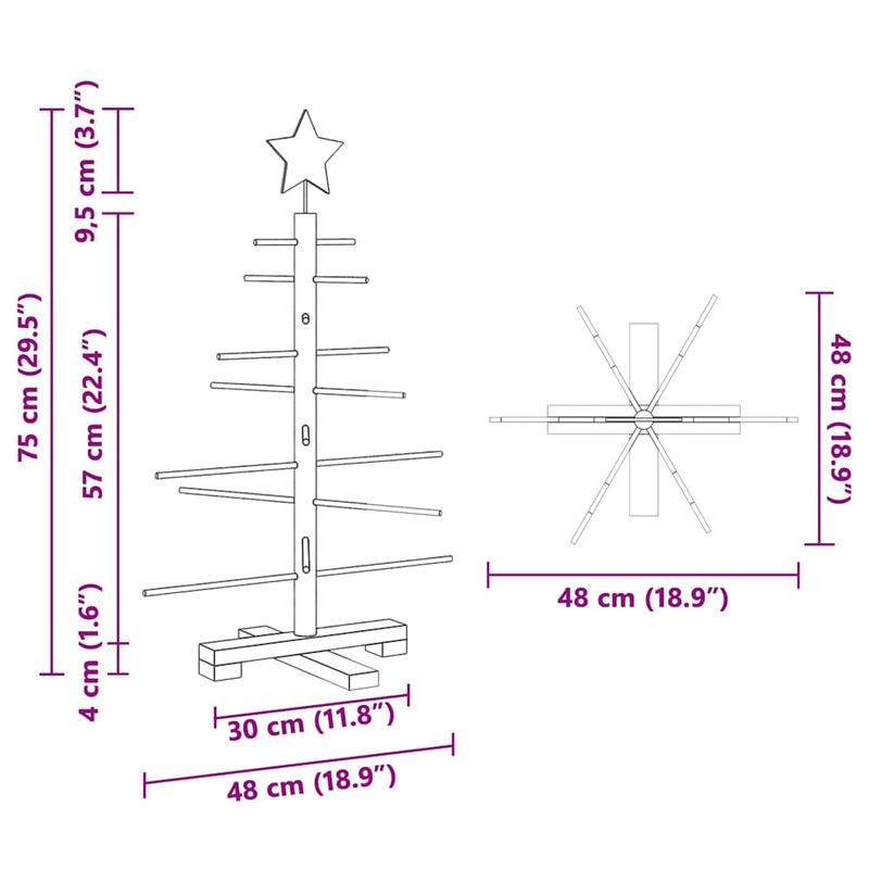 Casa si Gradina - Decoratiuni - Decoratiuni de sezon - Brad de Craciun din lemn cu suport Maro 75 cm Bambus - Infinity.ro