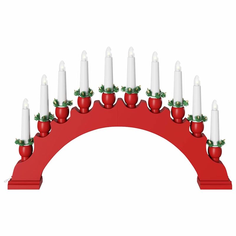 Casa si Gradina - Decoratiuni - Decoratiuni de sezon - Decoratiune de Craciun cu 10 lumanari LED 3 pcs Rosu 47 x 5 x 29 cm - Infinity.ro